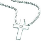 Silver and diamond pendant and chain